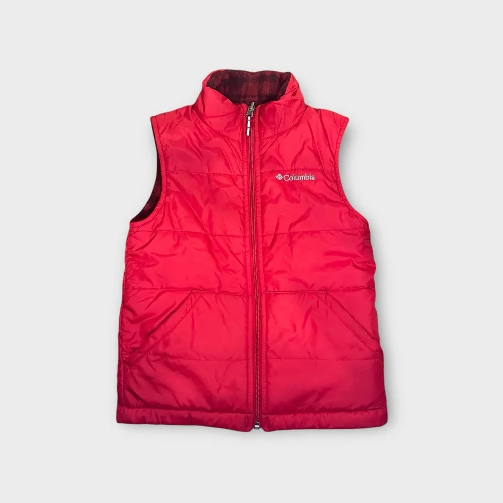 Columbia Red Plaid Reversible Vest